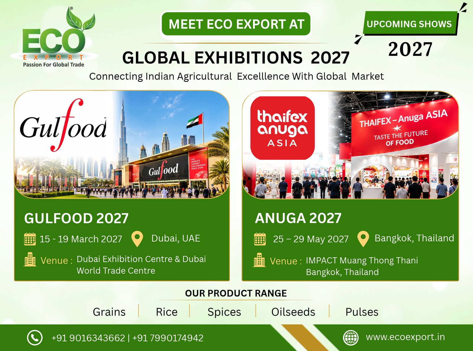 Gulfood 2027 & THAIFEX – Anuga Asia 2027